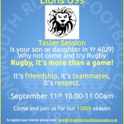 Monmouth Young Rugby U9 Recruitment Poster